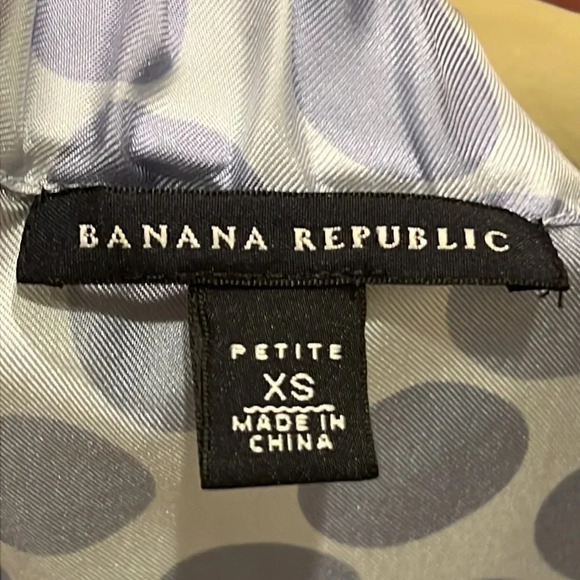 Banana Republic Polkadot Silk Peasant Blouse Petite XS - Picture 7 of 7
